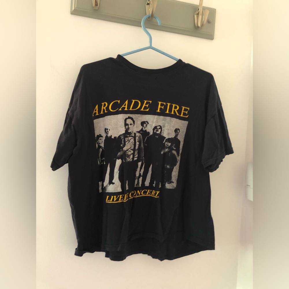 Black Arcade Fire Concert T-Shirt (CROP TOP )